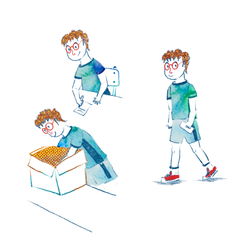 Ilustración para Cuento Lucho y la lucha por el cole rural